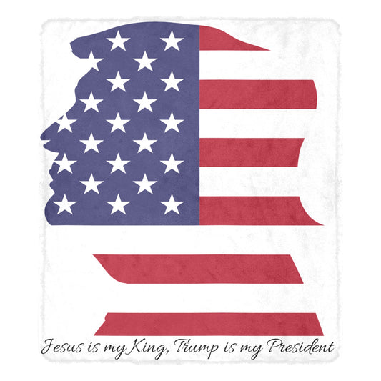 Jesus is my King - Trump is my President Ultra-Soft Fleece Blanket